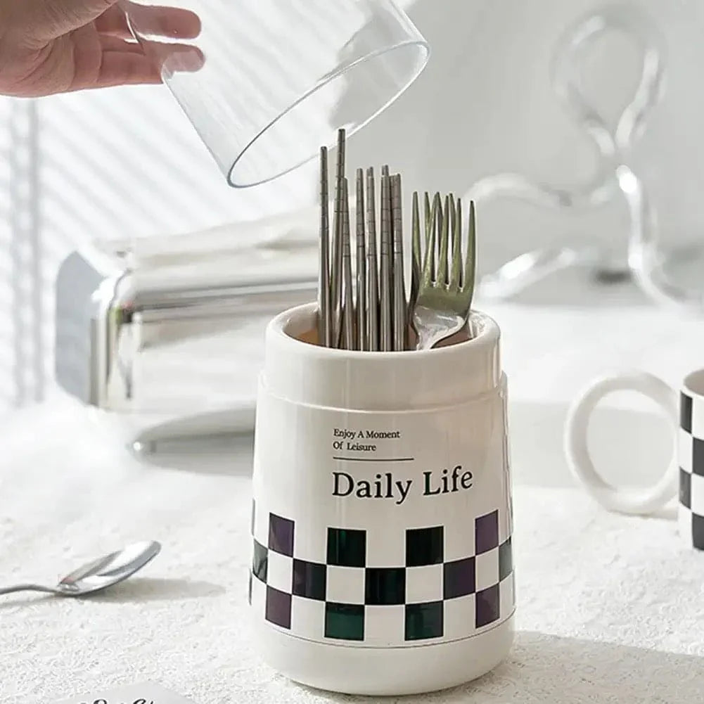 Multi Storage Holder With Cap For Cutlery & Stationary