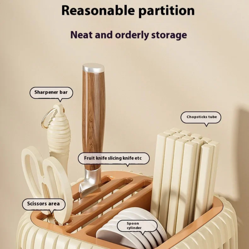 360 Rotating Utensils Rack Multi-Purpose for Knife & Cutlery