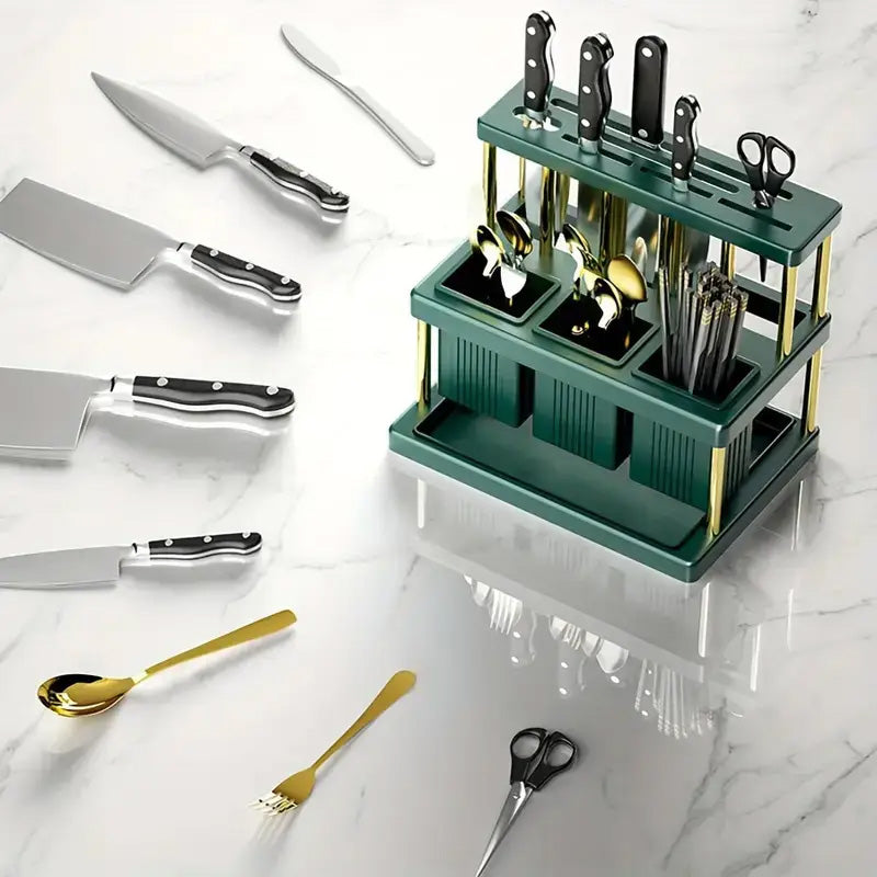 Drying Rack With Knife Holder